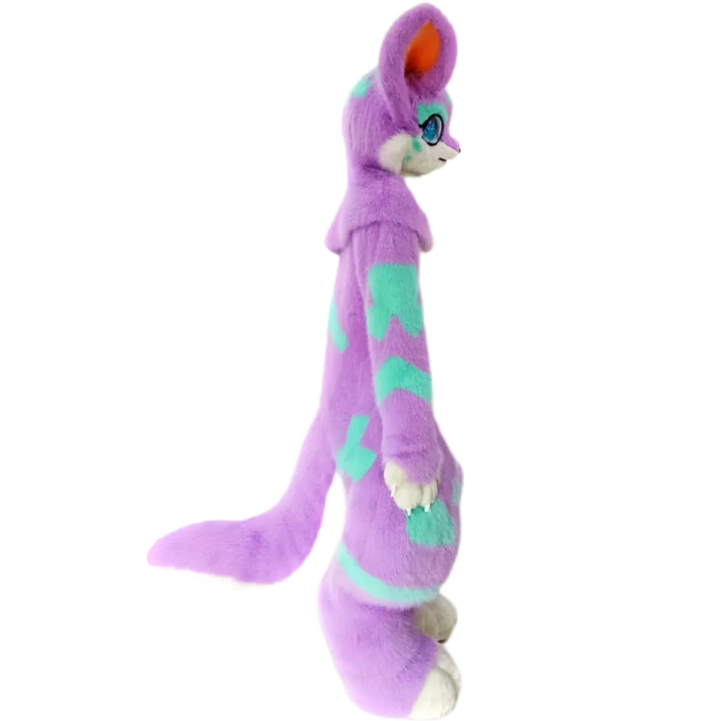 Kemono Fox Full Fursuit – Lavender Purple, Mint Green & White