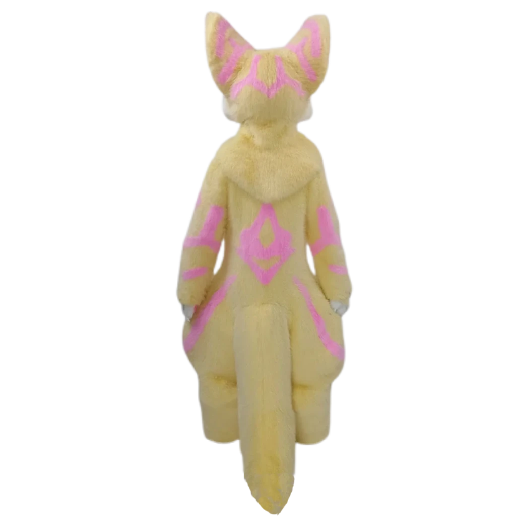 Kemono Fox Full Fursuit – Cream, White, Pink & Yellow