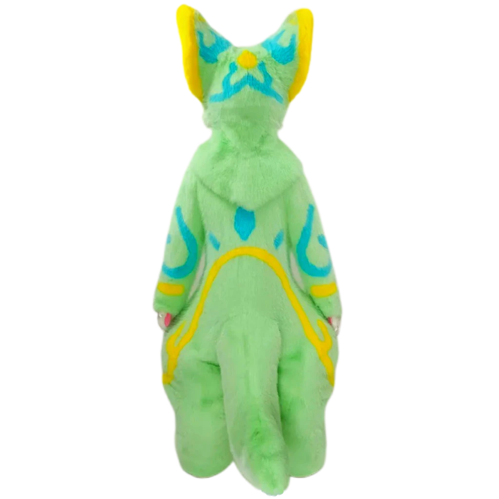 Kemono Fox Full Fursuit – Mint Green, White, Aqua Blue & Yellow