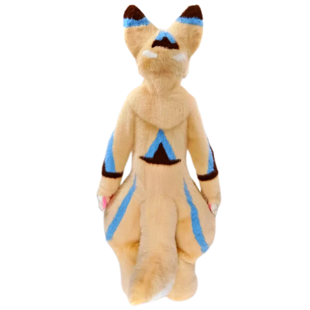 Kemono Fox Full Fursuit – Cream, White, Sky Blue & Dark Brown