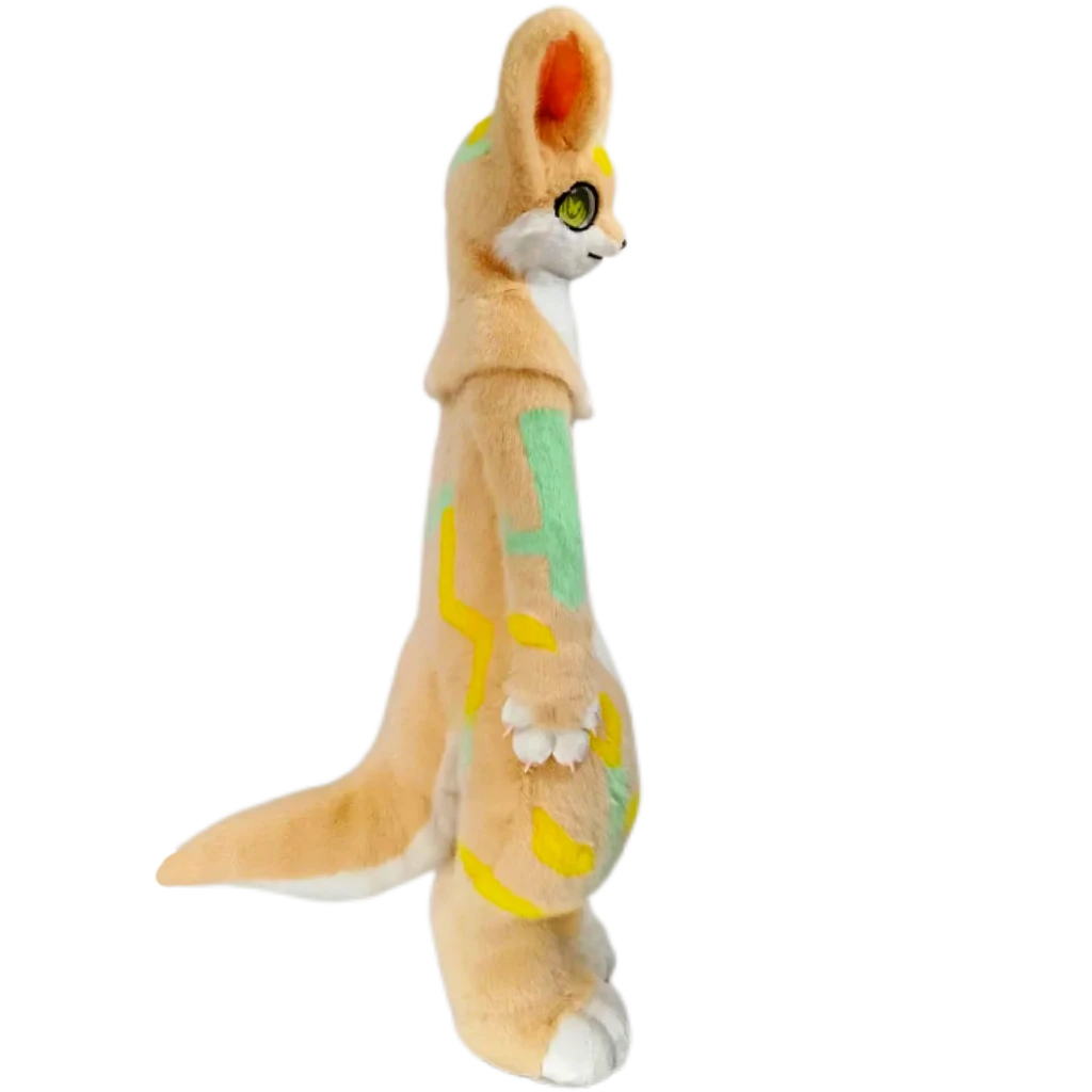 Kemono Fox Full Fursuit – Cream, White, Yellow & Mint Green