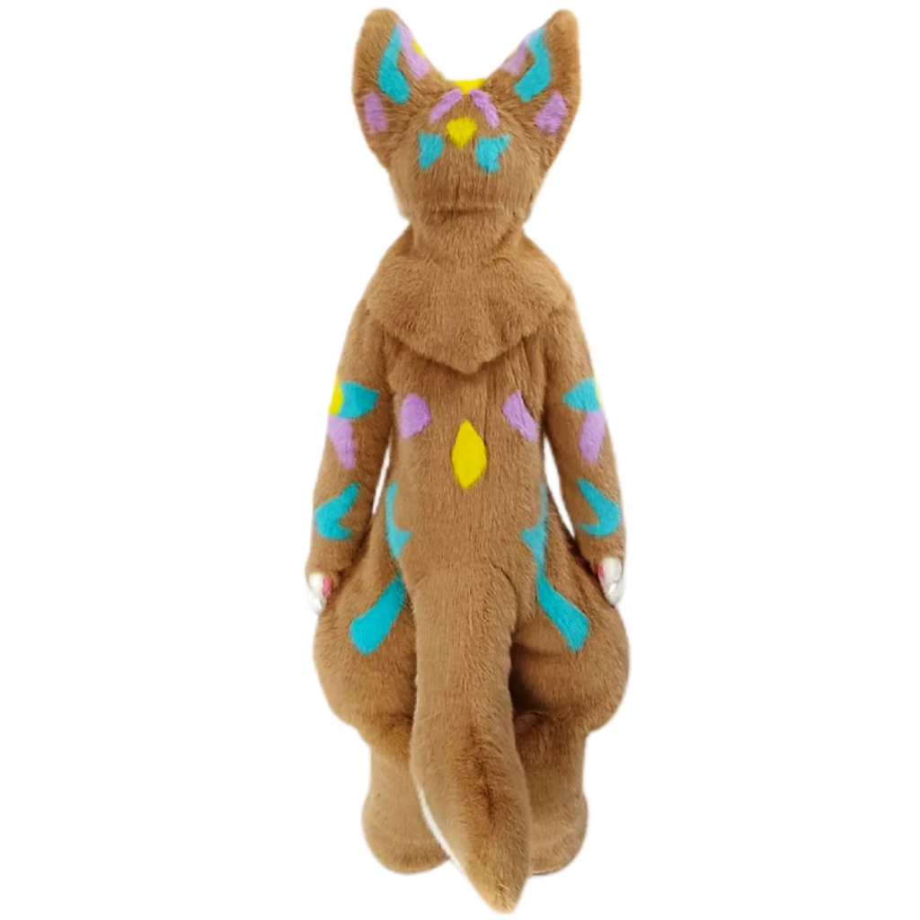 Kemono Fox Full Fursuit – Tan, Cream, Pastel Blue, Pink & Yellow