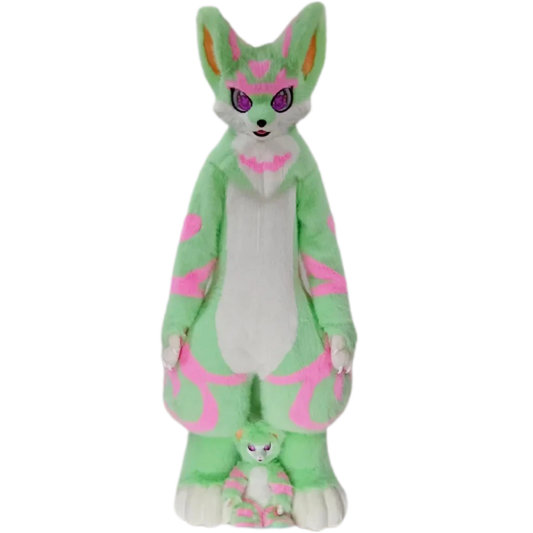 Kemono Fox Full Fursuit – Mint Green, White & Soft Pink